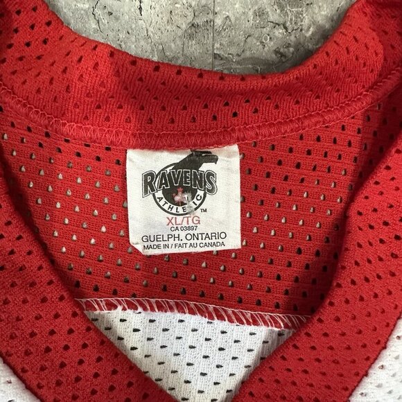 Vintage Chicago Blackhawks Ravens Size XL Jersey Made in Canada Red Black White - Picture 3 of 6